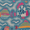 2’ x 3’ Blue Playful Fish Indoor Outdoor Scatter Rug