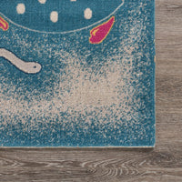 5’ x 8’ Blue Playful Fish Indoor Outdoor Area Rug