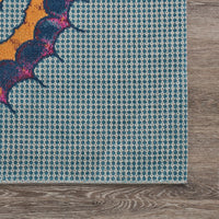 5’ x 8’ Blue Seahorse Indoor Outdoor Area Rug