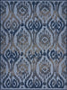 5’ x 7’ Blue Ogee Pattern Indoor Outdoor Area Rug