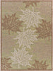 5’ x 7’ Tan Maple Leaf Indoor Outdoor Area Rug