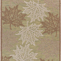 5’ x 7’ Tan Maple Leaf Indoor Outdoor Area Rug