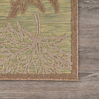 5’ x 7’ Tan Maple Leaf Indoor Outdoor Area Rug