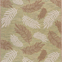 5’ x 7’ Tan Tropical Sprigs Indoor Outdoor Area Rug