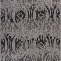 5’ x 7’ Black Ogee Pattern Indoor Outdoor Area Rug