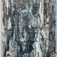 5' x 8' Shades of Blue and Gray Abstract Marble Area Rug