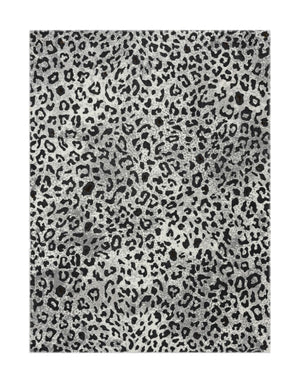 5’ x 8’ Black and Gray Animal Print Area Rug