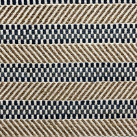 5’ x 7’ Brown and Navy Striped Area Rug