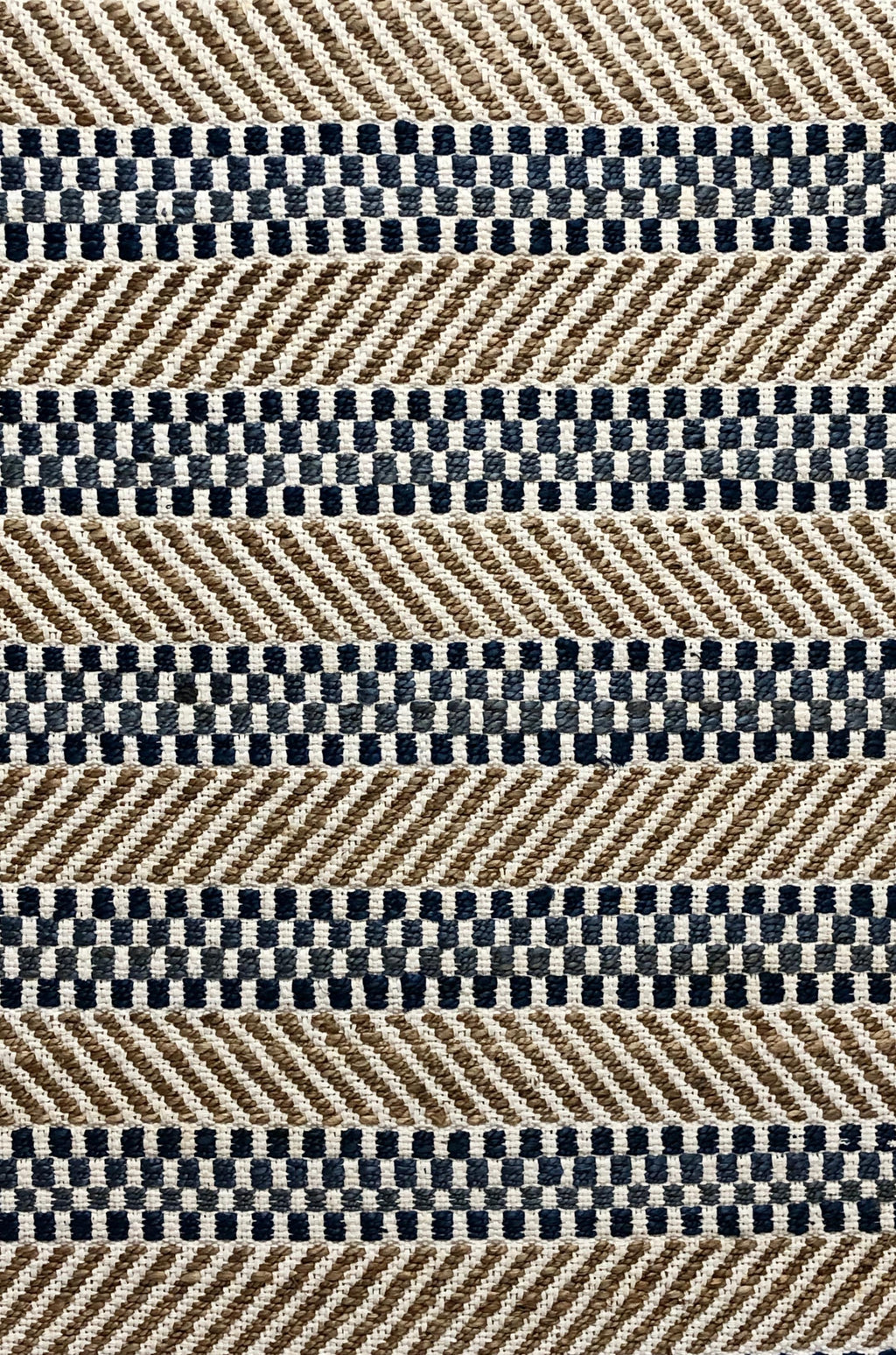 5’ x 7’ Brown and Navy Striped Area Rug