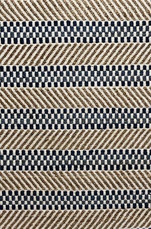 5’ x 7’ Brown and Navy Striped Area Rug