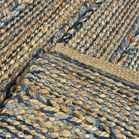 5’ x 7’ Blue and Tan Braided Stripe Area Rug