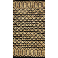 7’ x 9’ Tan and Black Ornate Geometric Area Rug