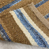 7’ x 9’ Tan and Blue Striped Area Rug