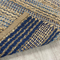 3’ x 4’ Navy and Tan Braided Jute Area Rug