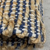 2’ x 4’ Navy and Tan Lattice Fringed Area Rug