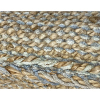 2’ x 3’ Soft Blue and Tan Braided Stripe Scatter Rug