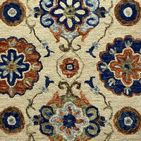 Cream Cottage Floral Suzani Area Rug