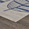 5’ x 7’ Navy Leaves Indoor Outdoor Area Rug