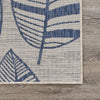 5’ x 7’ Navy Leaves Indoor Outdoor Area Rug