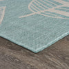 5’ x 7’ Teal Leaves Indoor Outdoor Area Rug