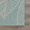 5’ x 7’ Teal Leaves Indoor Outdoor Area Rug