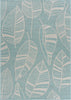 8’ x 10’ Teal Leaves Indoor Outdoor Area Rug