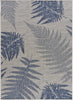 8’ x 10’ Navy Fern Leaf Indoor Outdoor Area Rug