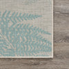 5’ x 7’ Teal Fern Leaves Indoor Outdoor Area Rug