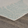 8’ x 10’ Teal Fern Leaves Indoor Outdoor Area Rug