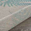 8’ x 10’ Teal Fern Leaves Indoor Outdoor Area Rug