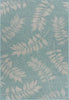 5’ x 7’ Teal and Ash Sprigs Indoor Outdoor Area Rug