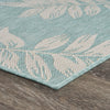 5’ x 7’ Teal and Ash Sprigs Indoor Outdoor Area Rug