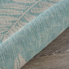 8’ x 10’ Teal and Ash Sprigs Indoor Outdoor Area Rug