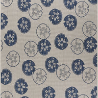 5’ x 7’ Navy Sand Dollars Indoor Outdoor Area Rug