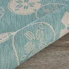 5’ x 7’ Teal Sand Dollars Indoor Outdoor Area Rug