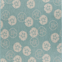 8’ x 10’ Teal Sand Dollars Indoor Outdoor Area Rug