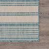 8’ x 10’ Teal Uneven Striped Indoor Outdoor Area Rug