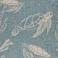 5’ x 7’ Teal Turtle Indoor Outdoor Area Rug