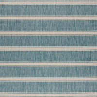 3’ x 5’ Teal Striped Indoor Outdoor Area Rug