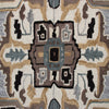 7’ Gray and Beige Medallion Area Rug