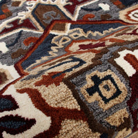 7’ Maroon and Gray Medallion Area Rug