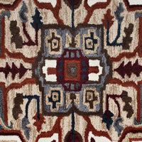 7’ Maroon and Gray Medallion Area Rug