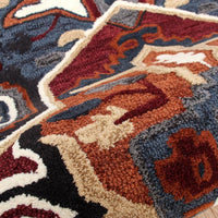 5’ Maroon and Blue Medallion Area Rug