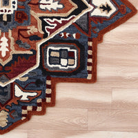 5’ Maroon and Blue Medallion Area Rug