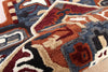 7’ Maroon and Blue Medallion Area Rug