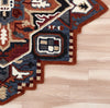 7’ Maroon and Blue Medallion Area Rug