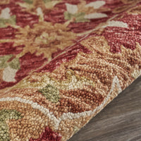 4’ Round Rustic Red Scalloped Edge Area Rug