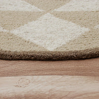 4’ Round Brown Bohemian Geometric Area Rug