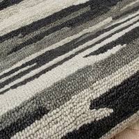 4’ Round Black and Gray Camouflage Area Rug