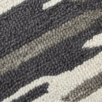 6’ Round Black and Gray Camouflage Area Rug